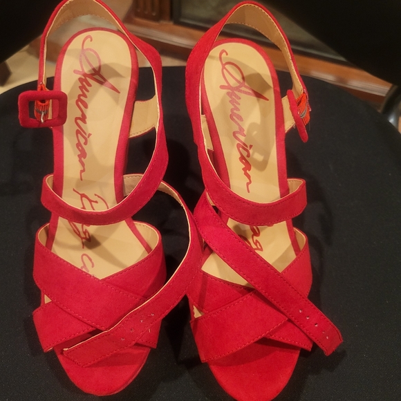 Rachey Red American Rag Platform Sandals - Picture 1 of 9